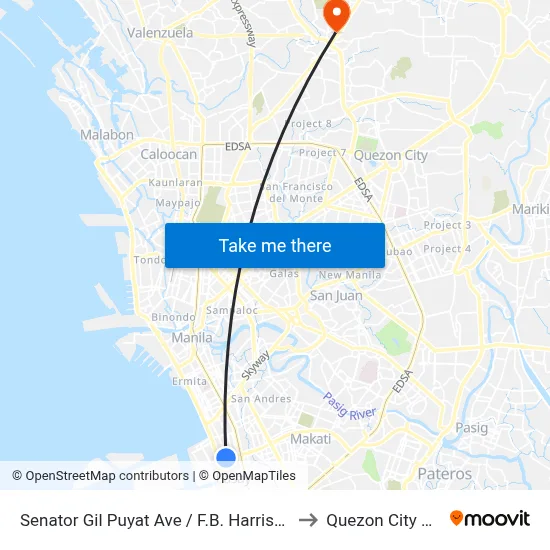 Senator Gil Puyat Ave / F.B. Harrison Intersection West Bound, Lungsod Ng Pasay to Quezon City Polytechnic University map