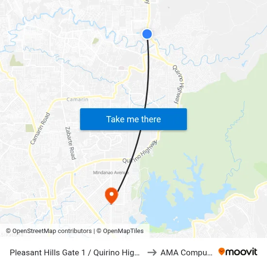 Pleasant Hills Gate 1 / Quirino Highway Intersection, City Of San Jose Del Monte to AMA Computer College Fairview map