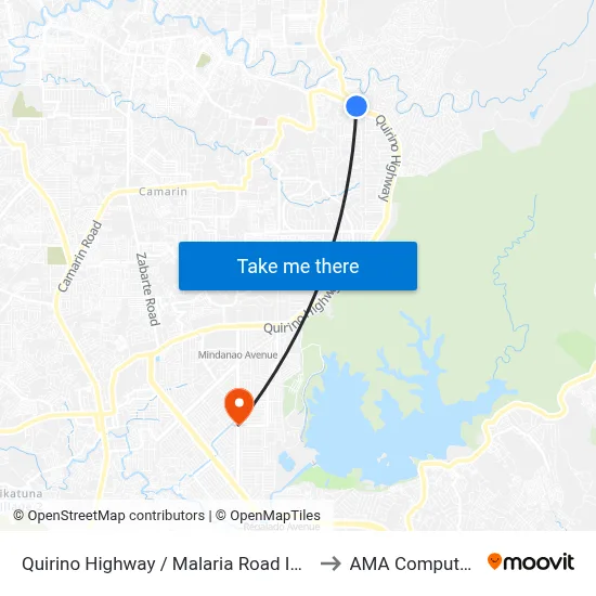 Quirino Highway / Malaria Road Intersection, City Of San Jose Del Monte to AMA Computer College Fairview map