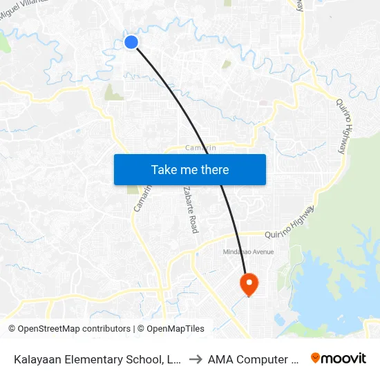 Kalayaan Elementary School, Langit Road, Caloocan City to AMA Computer College Fairview map