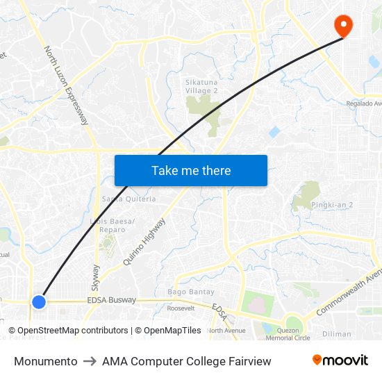 Monumento to AMA Computer College Fairview map