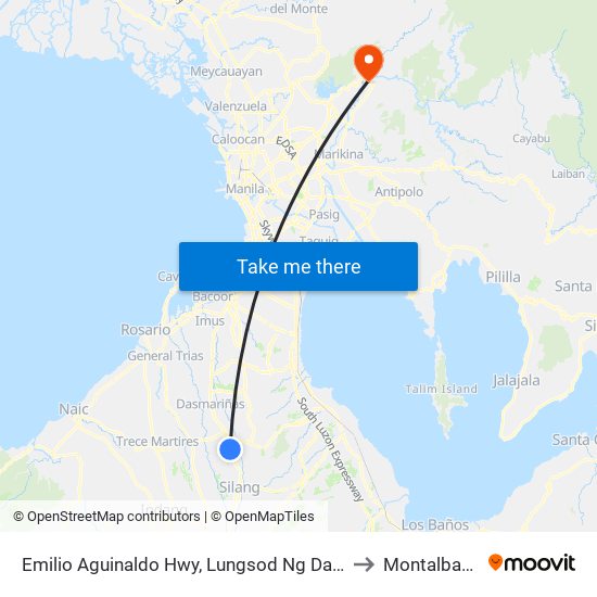 Emilio Aguinaldo Hwy, Lungsod Ng Dasmariñas, Manila to Montalban, Rizal map