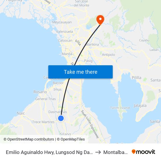 Emilio Aguinaldo Hwy, Lungsod Ng Dasmariñas, Manila to Montalban, Rizal map