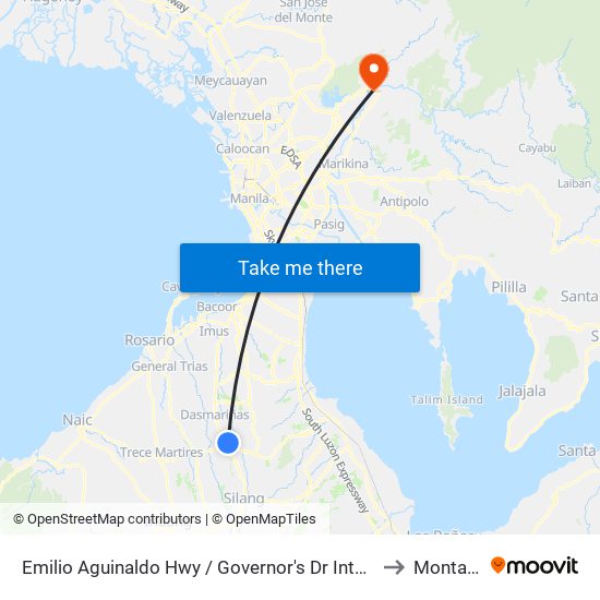 Emilio Aguinaldo Hwy / Governor's Dr Intersection , Lungsod Ng Dasmariñas, Manila to Montalban, Rizal map