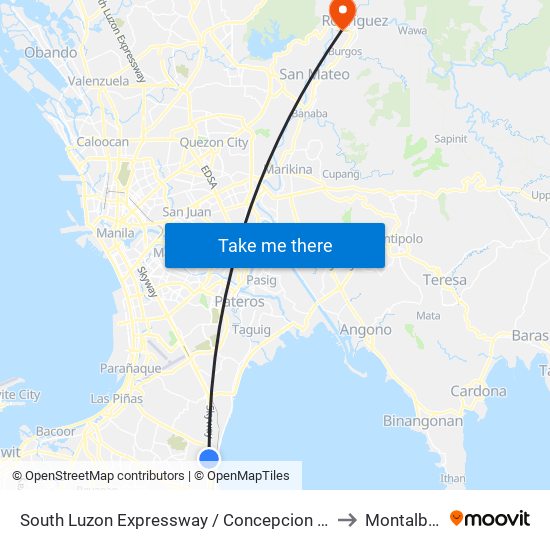 South Luzon Expressway / Concepcion St, Muntinlupa City, Manila to Montalban, Rizal map