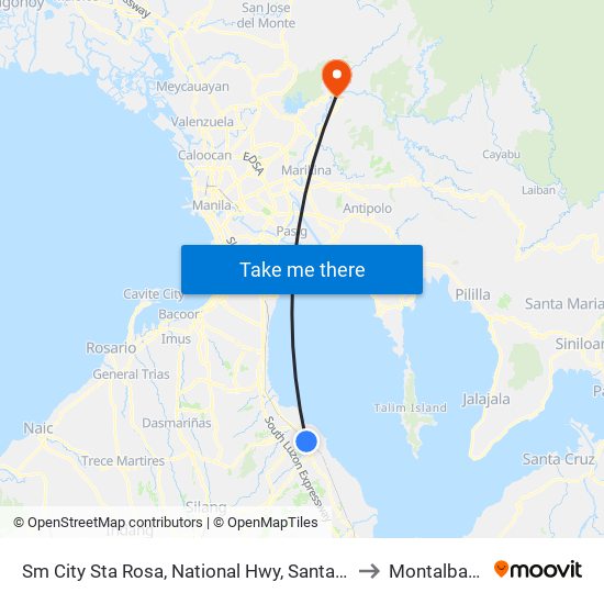 Sm City Sta Rosa, National Hwy, Santa Rosa City, Manila to Montalban, Rizal map