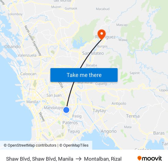 Shaw Blvd, Shaw Blvd, Manila to Montalban, Rizal map
