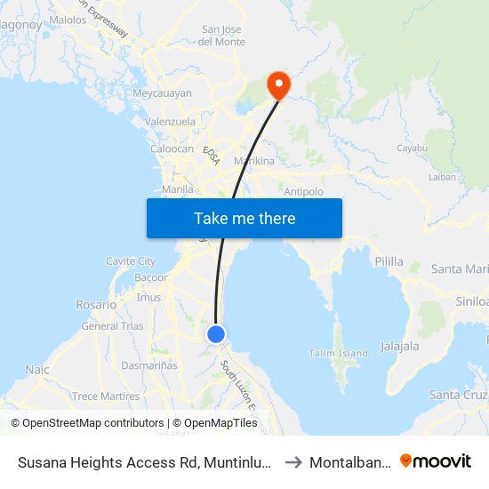 Susana Heights Access Rd, Muntinlupa City, Manila to Montalban, Rizal map