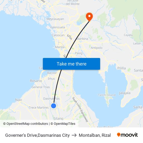 Governer's Drive,Dasmarinas City to Montalban, Rizal map