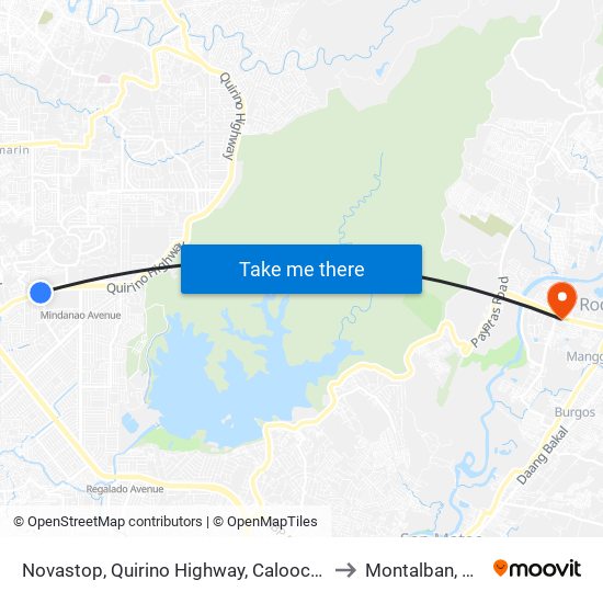 Novastop, Quirino Highway, Caloocan City to Montalban, Rizal map