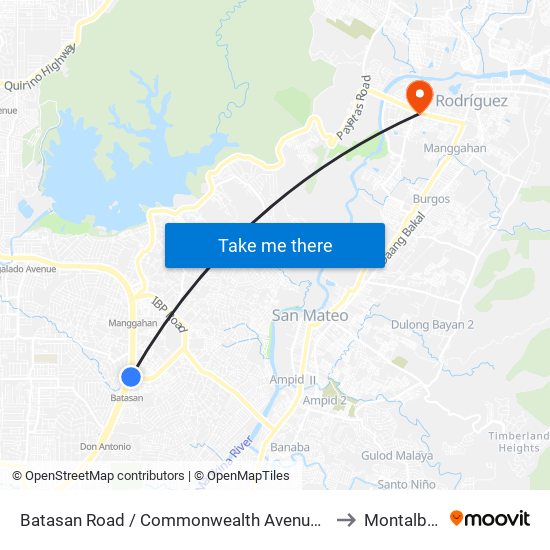 Batasan Road / Commonwealth Avenue Intersection, Quezon City to Montalban, Rizal map