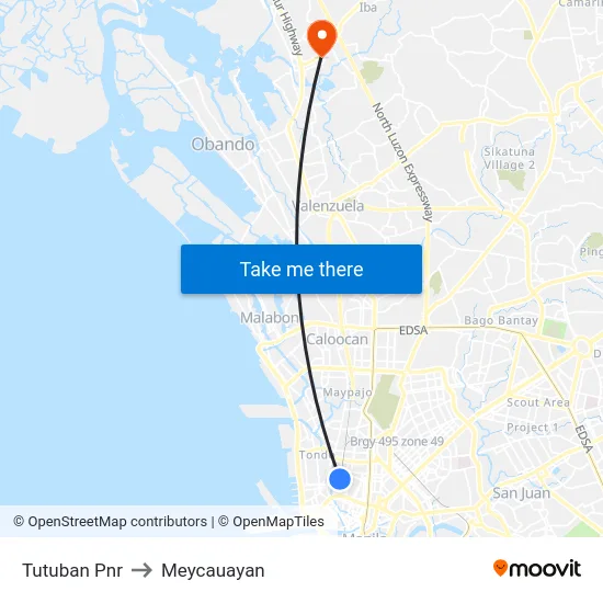 Tutuban Pnr to Meycauayan map
