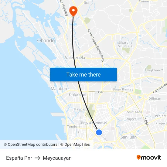 España Pnr to Meycauayan map