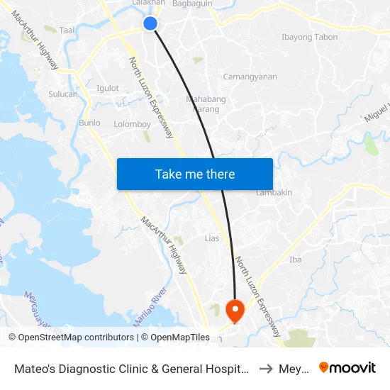 Mateo's Diagnostic Clinic & General Hospital, Governor Fortunato Halili Avenue, Bocaue to Meycauayan map
