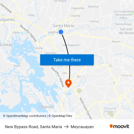 New Bypass Road, Santa Maria to Meycauayan map