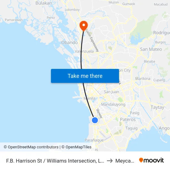 F.B. Harrison St / Williams Intersection, Lungsod Ng Pasay to Meycauayan map