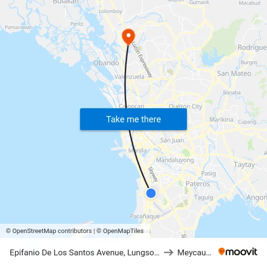 Epifanio De Los Santos Avenue, Lungsod Ng Pasay to Meycauayan map