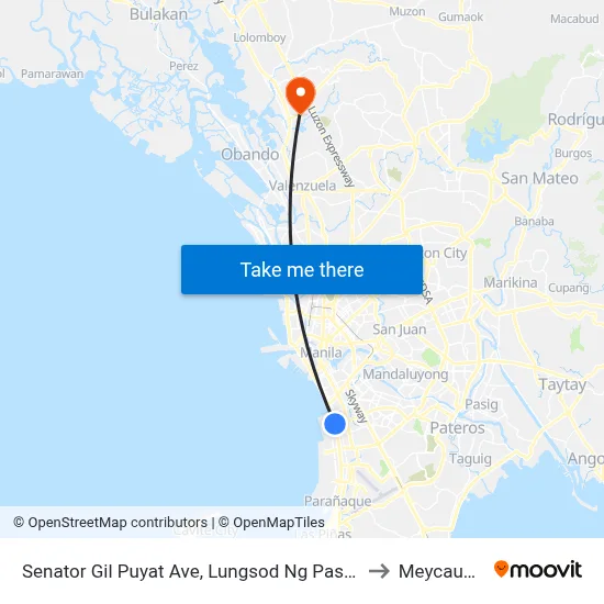 Senator Gil Puyat Ave, Lungsod Ng Pasay, Manila to Meycauayan map