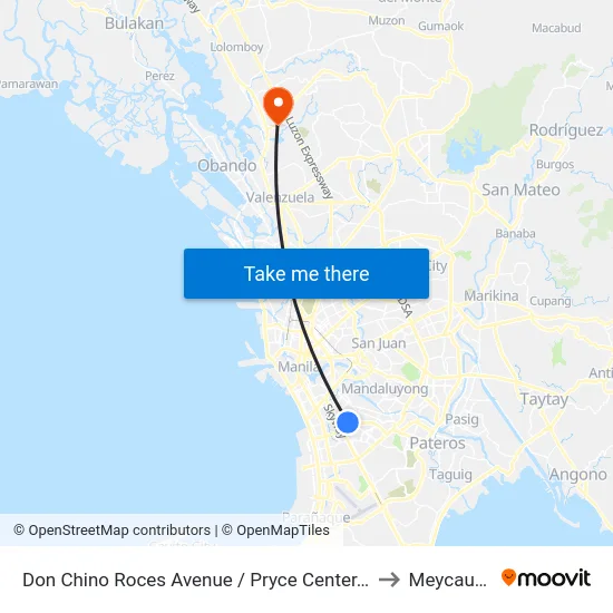 Don Chino Roces Avenue / Pryce Center, Makati City to Meycauayan map