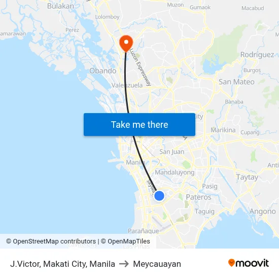 J.Victor, Makati City, Manila to Meycauayan map