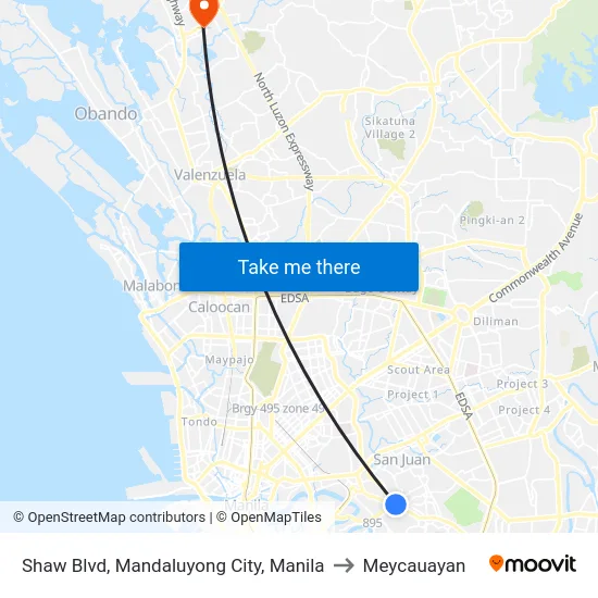 Shaw Blvd, Mandaluyong City, Manila to Meycauayan map