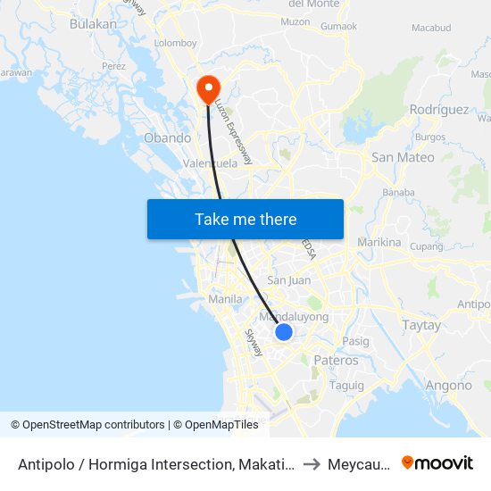 Antipolo / Hormiga Intersection, Makati City, Manila to Meycauayan map