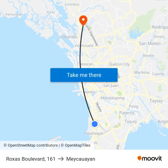 Roxas Boulevard, 161 to Meycauayan map