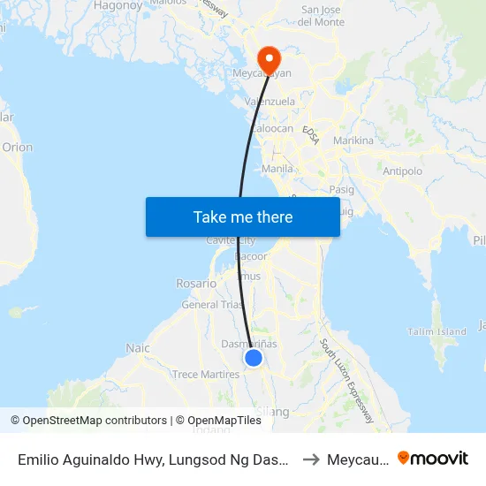 Emilio Aguinaldo Hwy, Lungsod Ng Dasmariñas, Manila to Meycauayan map