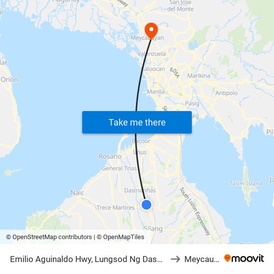 Emilio Aguinaldo Hwy, Lungsod Ng Dasmariñas, Manila to Meycauayan map