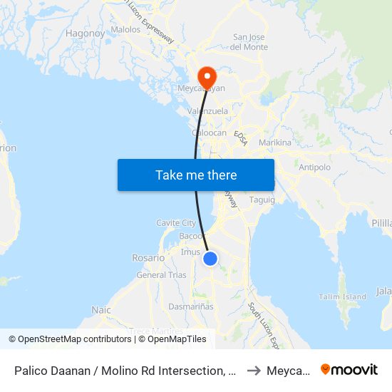 Palico Daanan / Molino Rd Intersection, Bacoor City, Manila to Meycauayan map