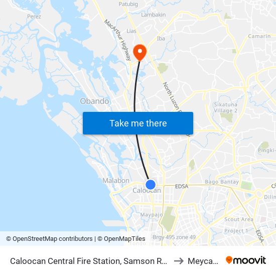 Caloocan Central Fire Station, Samson Road, Caloocan City to Meycauayan map