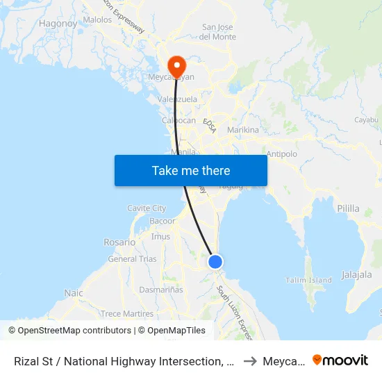 Rizal St / National Highway Intersection, Muntinlupa City, Manila to Meycauayan map