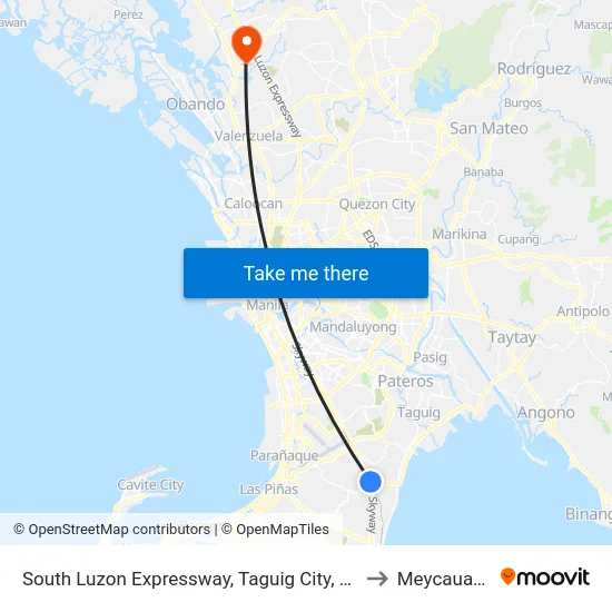 South Luzon Expressway, Taguig City, Manila to Meycauayan map