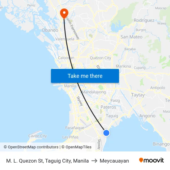 M. L. Quezon St, Taguig City, Manila to Meycauayan map