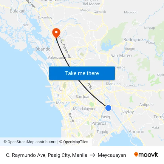 C. Raymundo Ave, Pasig City, Manila to Meycauayan map