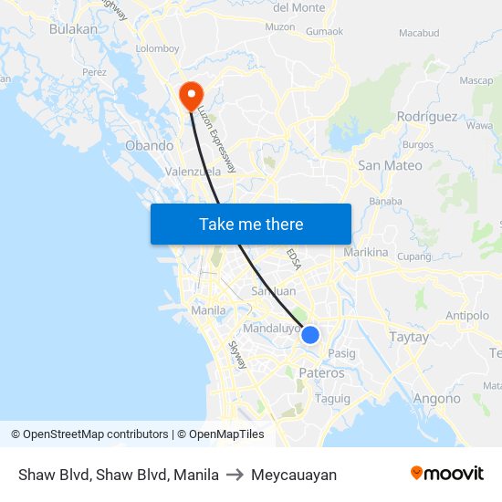 Shaw Blvd, Shaw Blvd, Manila to Meycauayan map