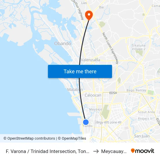 F. Varona / Trinidad Intersection, Tondo to Meycauayan map