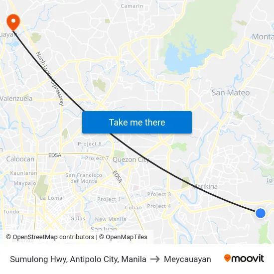 Sumulong Hwy, Antipolo City, Manila to Meycauayan map