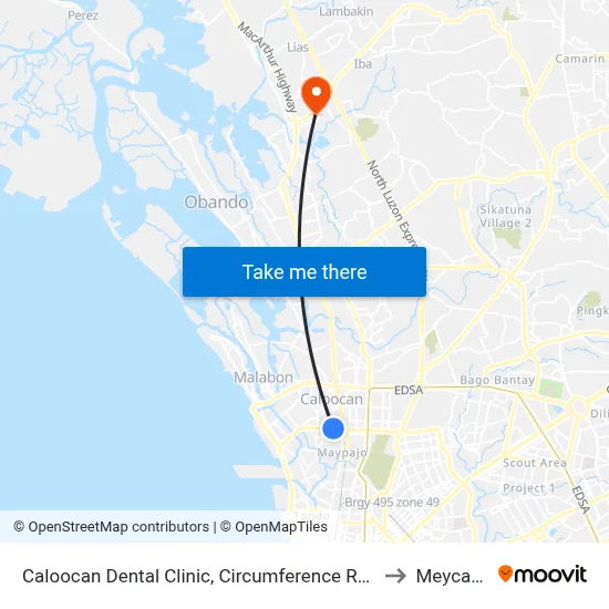 Caloocan Dental Clinic, Circumference Road 3, Caloocan City to Meycauayan map