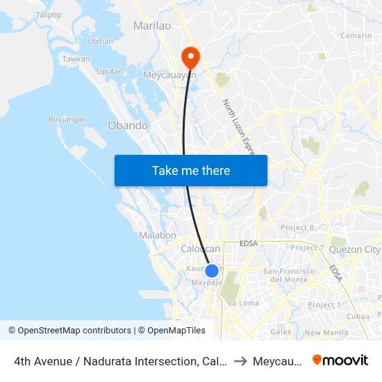 4th Avenue / Nadurata Intersection, Caloocan City to Meycauayan map