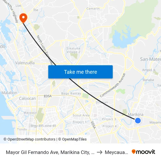 Mayor Gil Fernando Ave, Marikina City, Manila to Meycauayan map