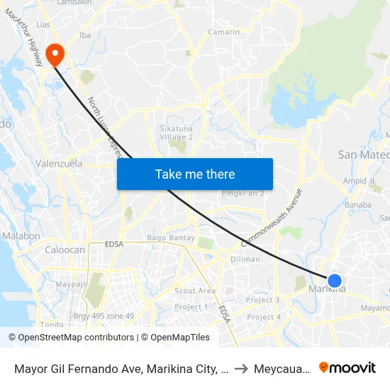 Mayor Gil Fernando Ave, Marikina City, Manila to Meycauayan map