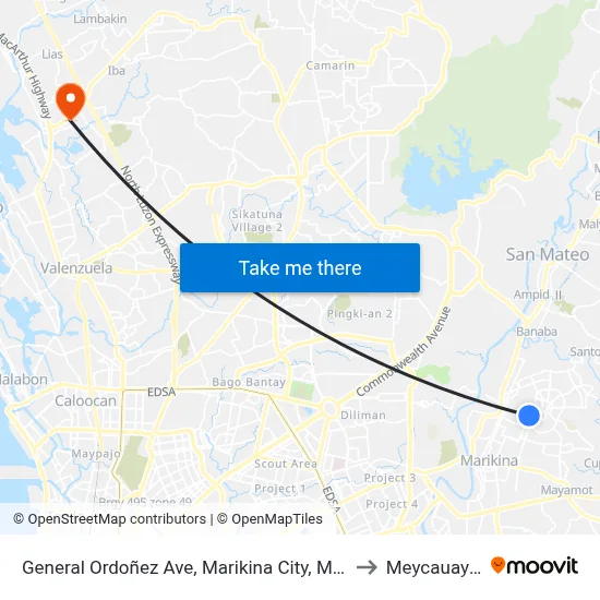 General Ordoñez Ave, Marikina City, Manila to Meycauayan map