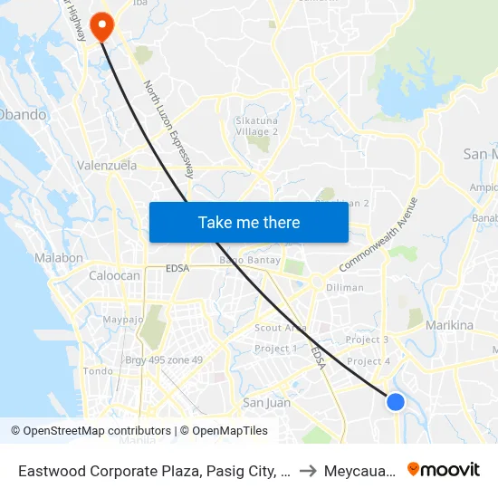 Eastwood Corporate Plaza, Pasig City, Manila to Meycauayan map