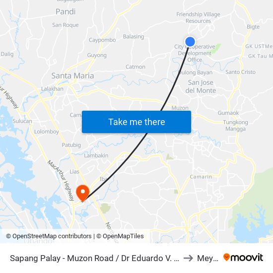 Sapang Palay - Muzon Road / Dr Eduardo V. Roquero Sr. Rd, City Of San Jose Del Monte, Manila to Meycauayan map