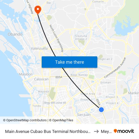 Main Avenue Cubao Bus Terminal Northbound, Edsa, Epifanio De Los Santos Av, Quezon City, Manila to Meycauayan map
