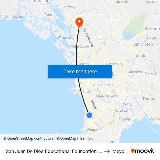 San Juan De Dios Educational Foundation, Incorporated, Pasay City, Manila to Meycauayan map