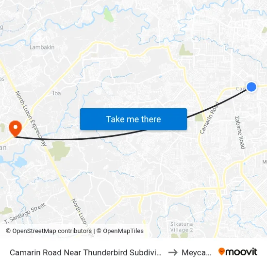 Camarin Road Near Thunderbird Subdivision, Caloocan City to Meycauayan map