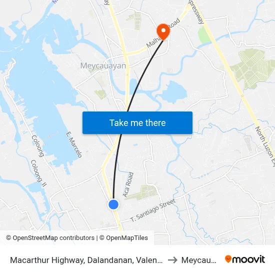 Macarthur Highway, Dalandanan, Valenzuela City to Meycauayan map