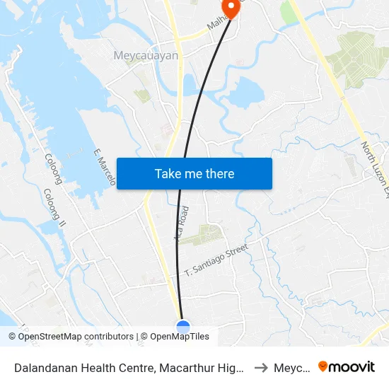 Dalandanan Health Centre, Macarthur Highway, Dalandanan, Valenzuela City to Meycauayan map